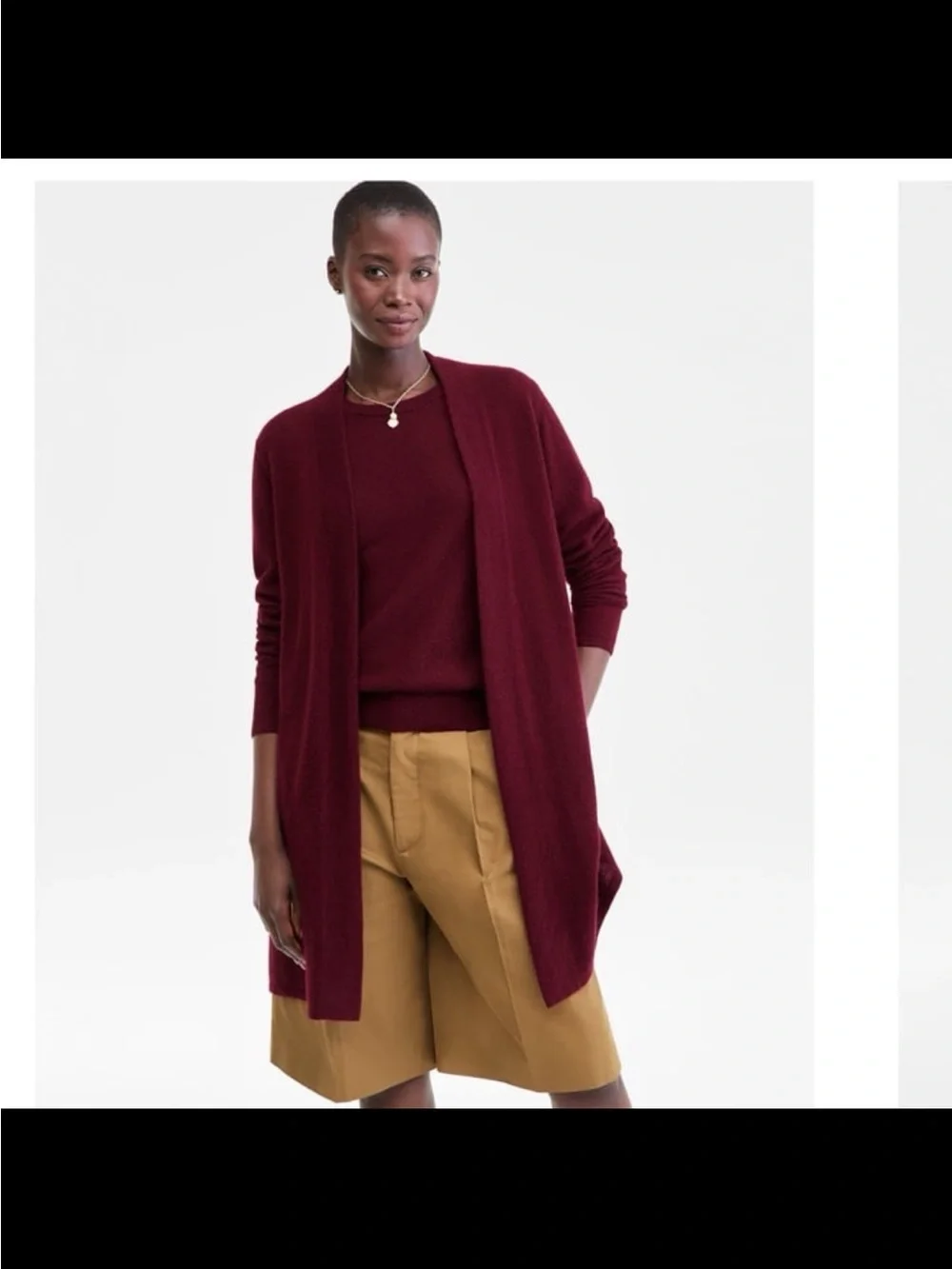 NWT charter club women’s petite cashmere open front long sleeve duster PL